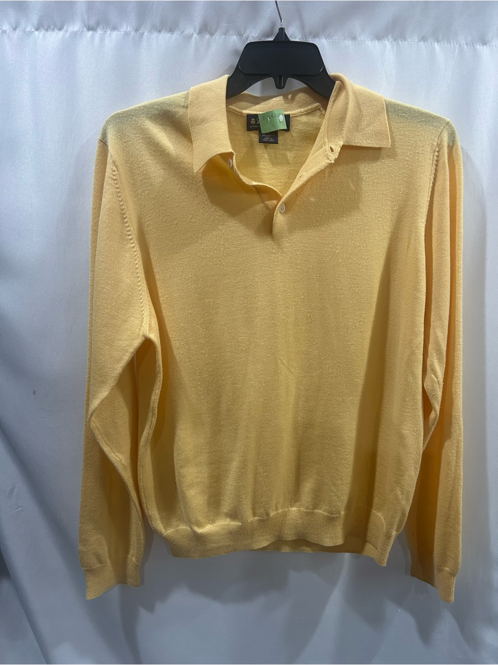 Brook Brothers Washable Merino Wool Yellow Polo Sweater